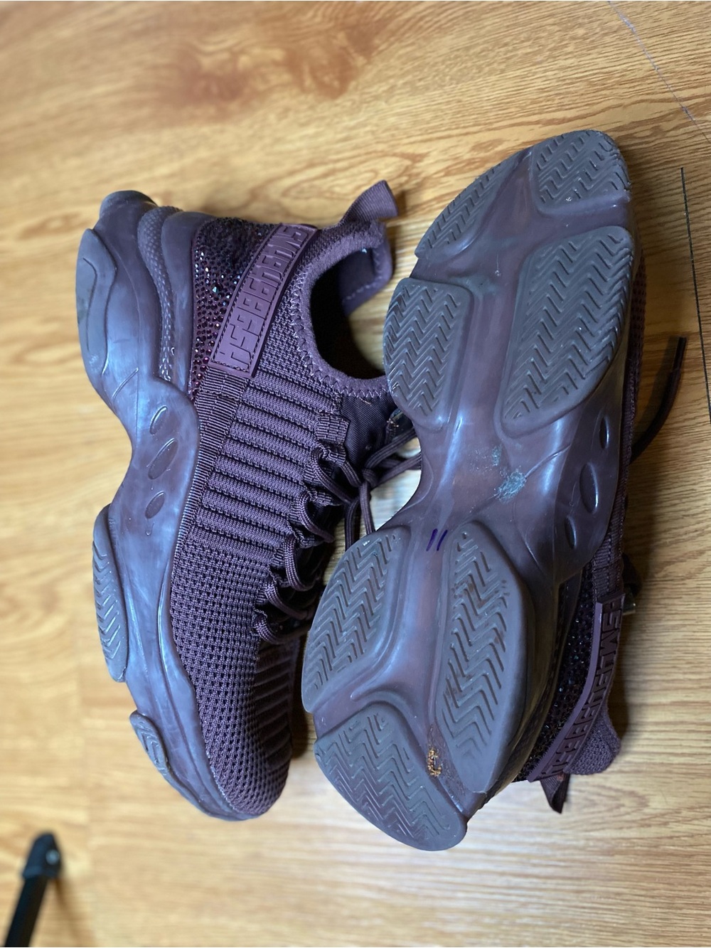 Steve Madden Plum Crystal-Embellished Fashion Sneakers - Picture 4 of 4